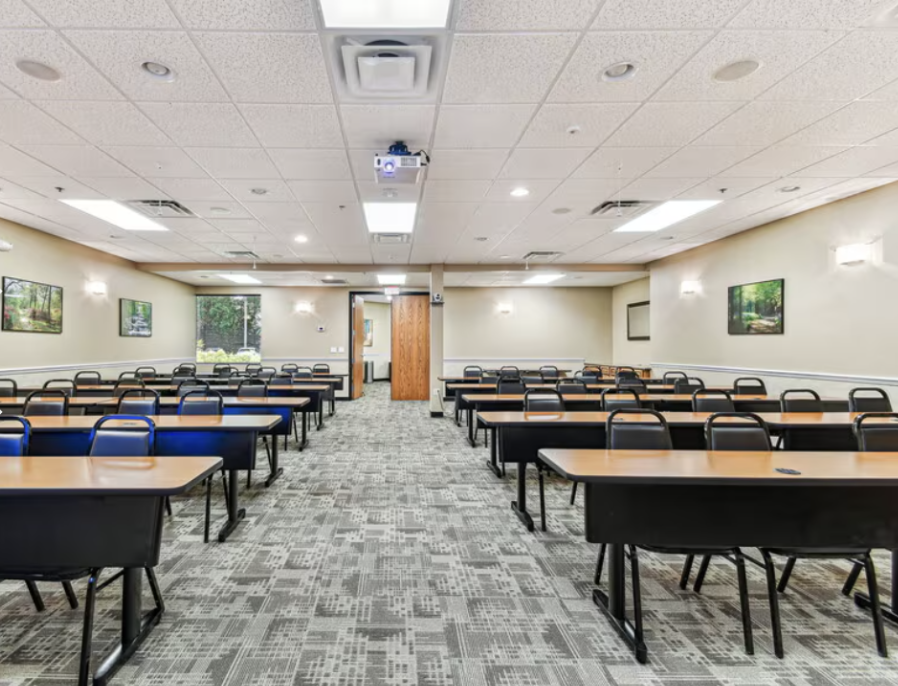 Completed commercial training room interior